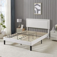 VECELO Twin/Full/Queen Bed Frame Mattress Foundation with Upholstered Headboard