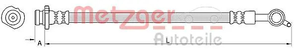Flexible brake hose 4110850 METZGER for NISSAN QASHQAI I QASHQAI II