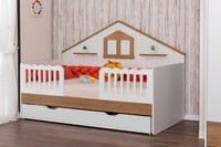 WeißEr Kinder Hausbett Designer Holzbett Robuste Kinderzimmer MöBel