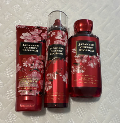 Bath & Body Works Japanese Cherry Blossom Hydrating Cream Mist Wash Set