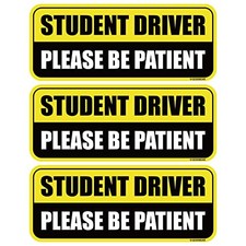 Student Driver Car Magnet - Colorful, Reflective, Weather Yellow/Black