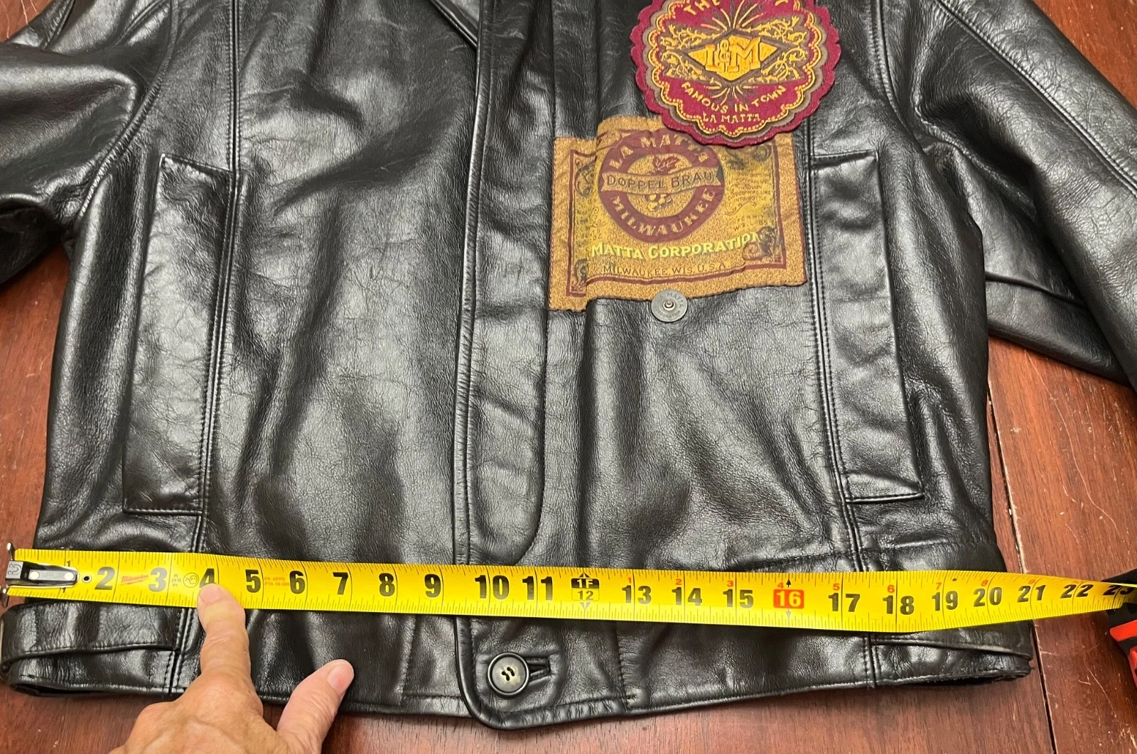 VINTAGE LA MATTA MENS ITALIAN LEATHER JACKET~US L ~ITALY SZ 50~EXCELLENT SHAPE image 13