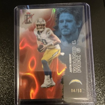 Topps 2025 Signature Class Round 1 Pick 6 Justin Herbert Chargers RC #30 4/50