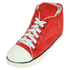 Women's Warm Winter Plush Indoor House Outdoor Sneaker Slippers 8 Red Black