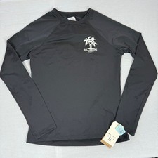 Billabong Sol Searcher Rashguard Womens L Black UPF 50 Long Sleeve Swim Top