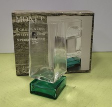 Set di 6 Calici Acqua 20cl Luigi Bormioli Light & Music Monet Base verde vintage