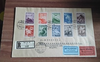 15 IV 38 Flug Eil R Br. ANK Nr. 598 bis 607 von Wien nach Antwerpen Belgien!!!!!