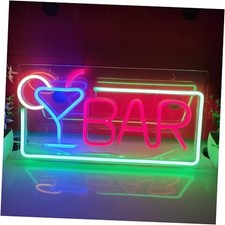 BAR Neon Sign,USB Interface With Switch,Decorations For Red Green