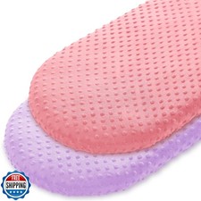 Entisn Bassinet Fitted Sheet Set of 2, 33 x 17 Inch Minky Dot Cradle Sheets f