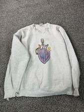 Vintage 90s Looney Tunes Warner Brothers Sweatshirt Men  s Size Large Gray
