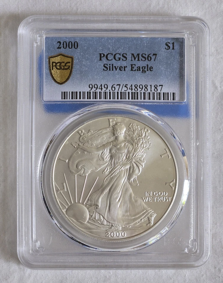 2000 银鹰 $1 美元 PCGS 评级 MS 67 — 第 4/4 张图片