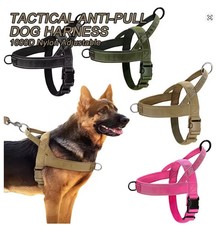 Tactical Dog Harness No Pull 1000D Nylon Large Dogs Handle Reflective Vest