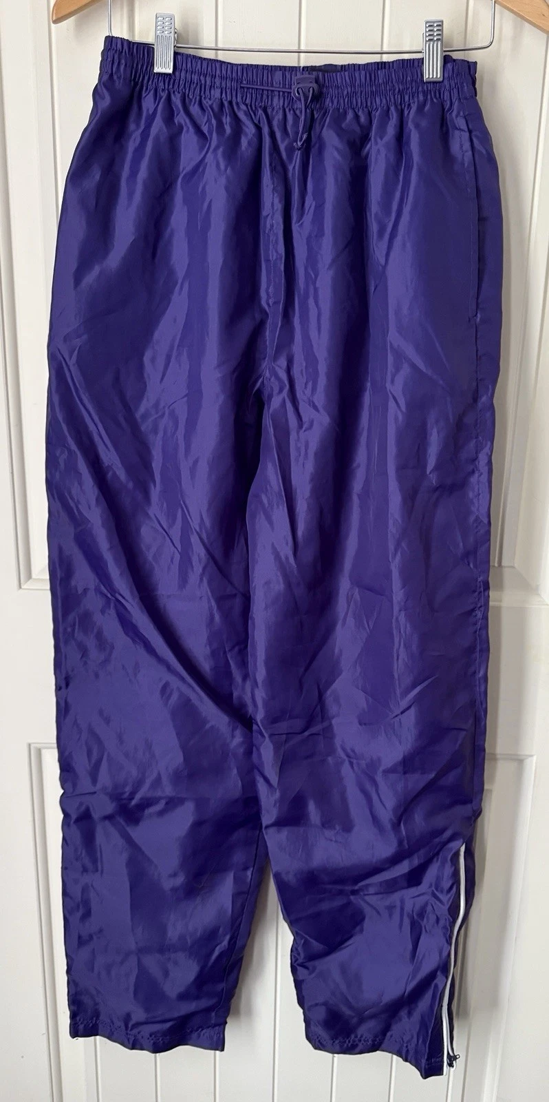 VTG Y2K GTM Sportswear Track Pant Mens Med Windbreaker Purple Zip Leg
