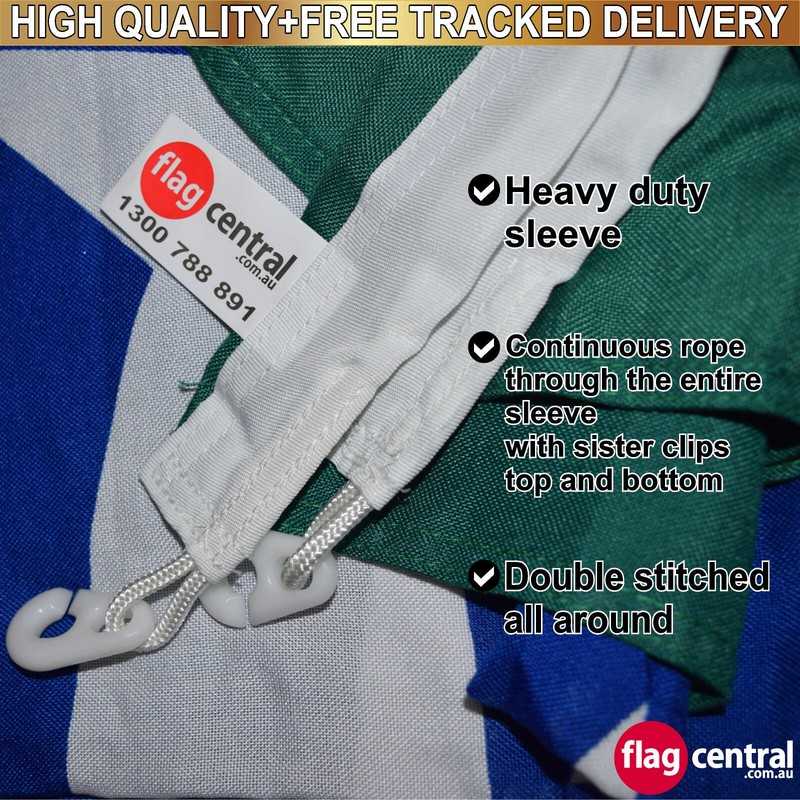 A - Torres Strait Flag - Extra Heavy-Duty Woven - Green, White and Blue 1.8m x 0.9m - 3