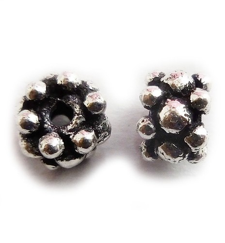 20 perline distanziali per anelli in argento Sterling, con foro grande, distanziatore rotondo in argento 925, 3 mm, 4 mm, 5 mm, 6 mm, 7 mm, 8 mm e Argento, cod. WTF505