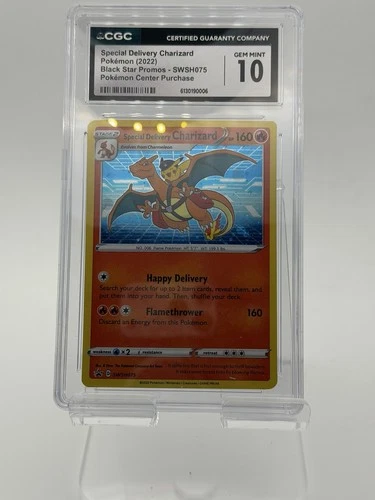 Pokémon TCG Special Delivery Charizard SWSH075 Holo Black Star CGC 10 - w/ SWIRL