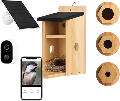 Bird Houses for Outside, Smart Home with Camera, AI Recognition, IP66 Waterpr...