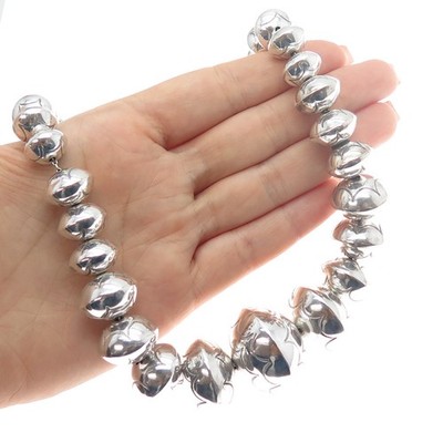 NAVAJO PEARL ネックレス　sterling silver 925 4mm .925 Sterling Silver Navajo Pearl Necklace - 15, 16, 18, 20