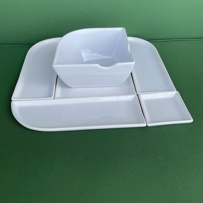 Mikasa, MCM by Alessi Karin Rachid, Glossy White Sushi Set No Chop Sticks