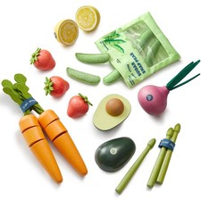 Tiny Land Organic Wooden Vegetable  Fruit Play Set   7PCS Pretend Food fo