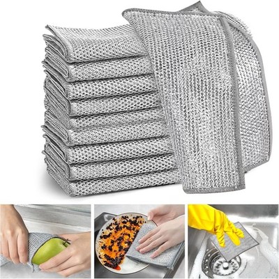 Multipurpose Wire Cleaning Cloths - 8 Pcs Non-Scratch Dish Rags for Kitchen