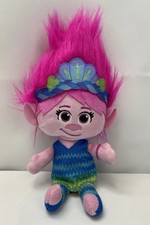 DreamWorks Trolls Poppy Plush Stuffed Doll 10 in Pink Hair Blue Green Outfit