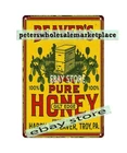 BEAVER'S PURE HONEY Troy PA HARRY W. BEAVER tin sign