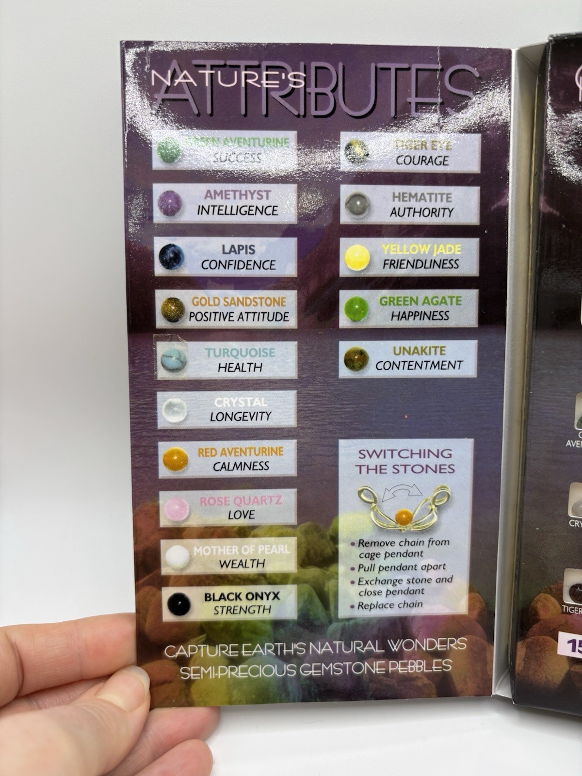 Precious Pebbles Interchangeable Gemstone Pendant… - image 3