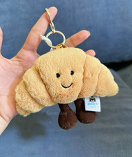 Jellycat Amuseables Croissant Plush Keychain Bag Charm NWT 4in Cute