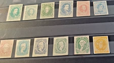 1935 set of 12 Confederate stamps, known as the "Springfield Facsimiles"