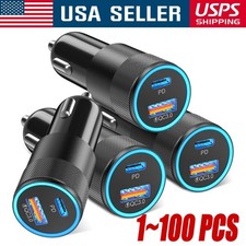 Dual USB PD Type-C Car Charger 30W Fast Adapter For iPhone 14 13 11 Pro Max lot