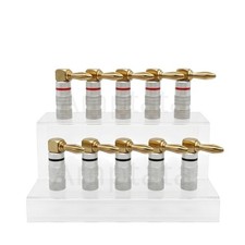 24pcs 90 Degree Banana Plugs 4mm 24k Gold Dual Screw Lock Speaker Wire Connector