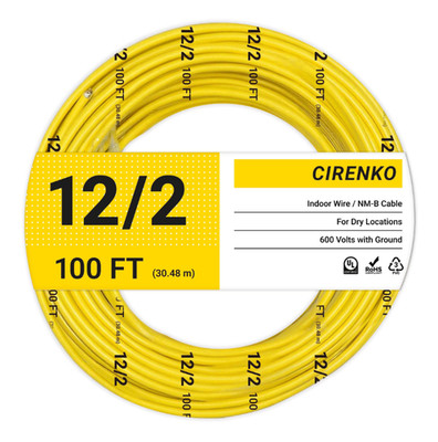 12/2 NM-B Cable 100 FT   UL Listed Residential Indoor Electrical Wire with Groun