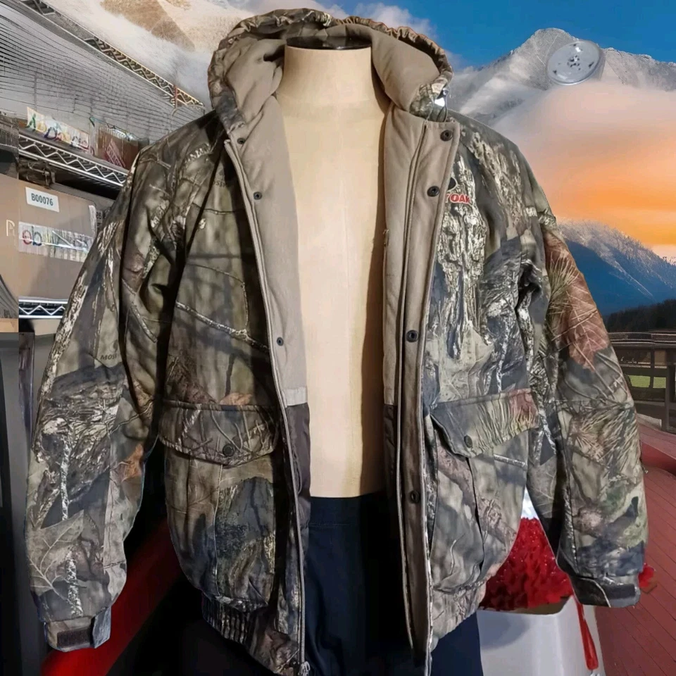 Mossy Oak Bomber S-L SUDADERA CON CAPUCHA AJUSTABLE 3 Bolsillos, Arnés Safty Ranura Cortavientos Foto 3 de 4