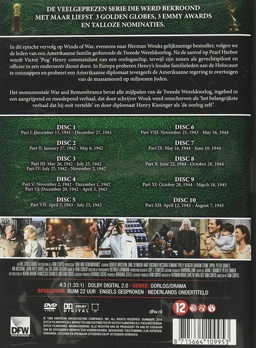 War And Remembrance - The Complete Miniseries (DVD) 10 Discs DUTCH IMPORT - Picture 2 of 2