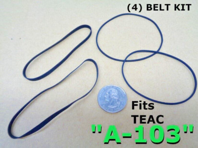4 PCS BELT KIT FIT TEAC A-103 CASSETTE TAPE PLAYER (LOT OF FOUR BELTS) NEW!!