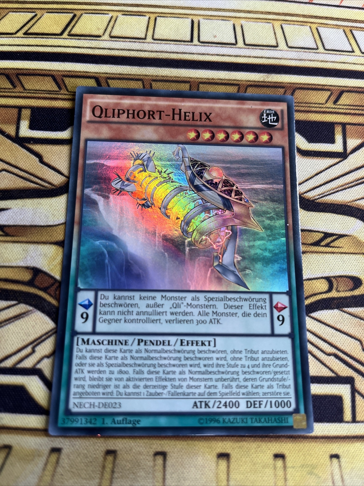 YU-GI-OH! Sammelkarte – Qliphort Helix (NECH-ENS04), Super Rare, Limited Edition | Aus 'The New Challengers' Set