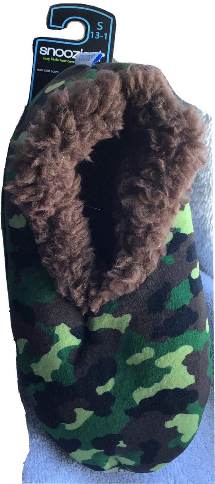 SAOLA Ciabatte mimetiche verdi BAMBINI SM 13 1 nuove con etichette snoozies suola antiscivolo super morbide