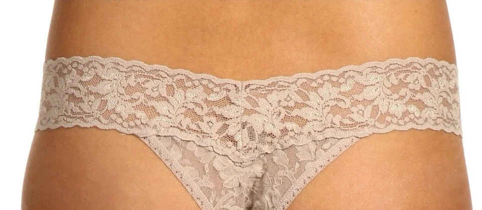 Женские фирменные кружевные стринги Hanky Panky 239214 с оригинальной посадкой серо-коричневые один размер - Изображение 3 из 3