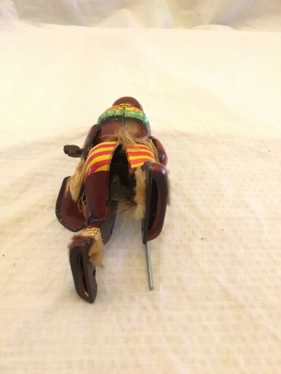 その他 PANGO-PANGO MECHANICAL AFRICAN DANCER Tin Pango Pango African Dancer native warrior wind up 1950s