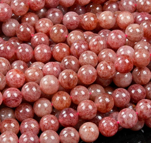 Natural Strawberry Lepidocrocite Quartz Gemstone AAA Round 6MM 8MM Beads (D312) - Picture 3 of 3