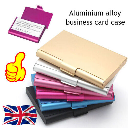 ✹❀ Aluminiowa kieszeń Biznes Kredyt Etui na karty debetowe Metalowe pudełko Etui Portfel UK - Zdjęcie 1 z 25