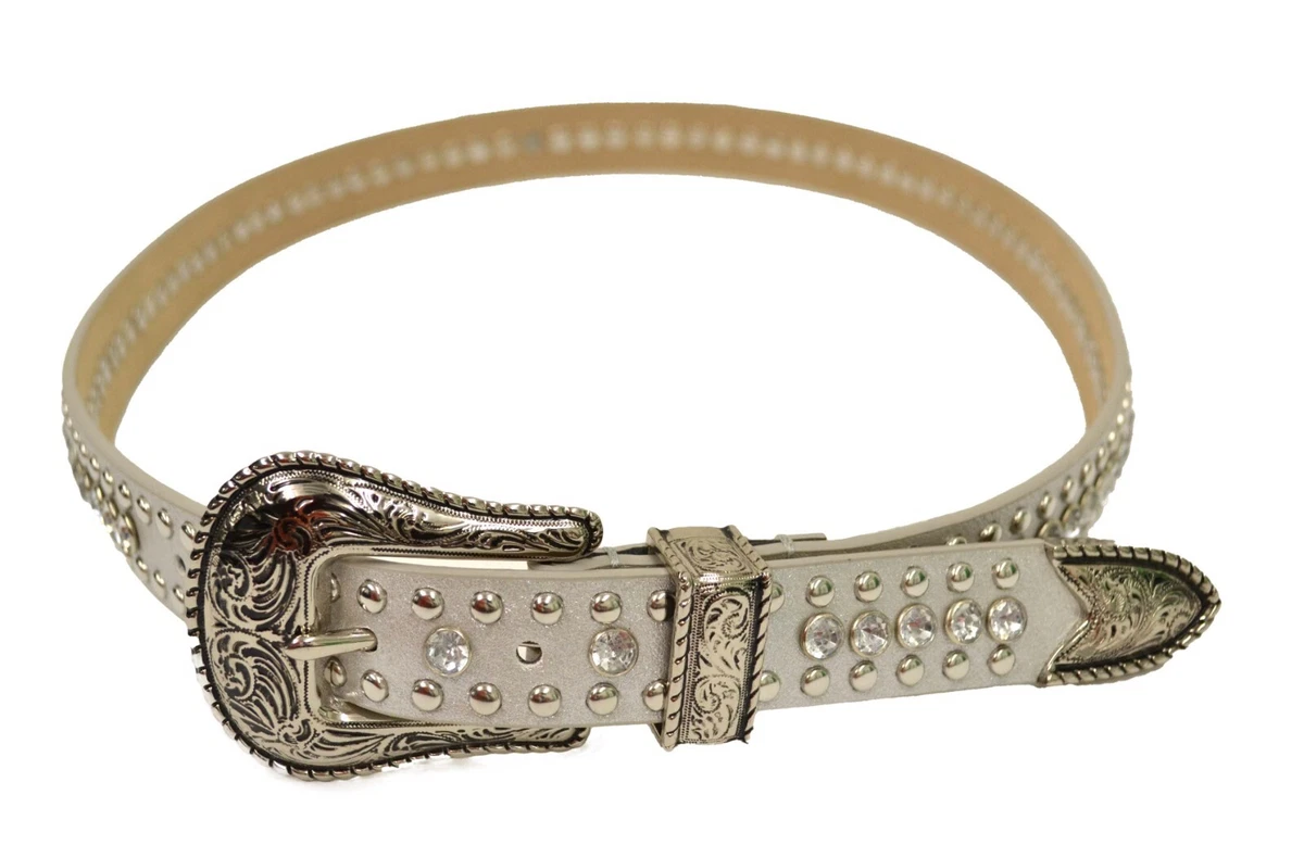 NEW Steve Madden Grunge Rhinestone Tan Belt with Silver Hardware | NWT Steve Madden Fish-Eye-Logo Belt in Brown Size | Mercari main image 4