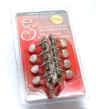 Grover Nickel/Pearloid "A" Style Mandolin Tuners/Machines/Tuning Pegs 409VN