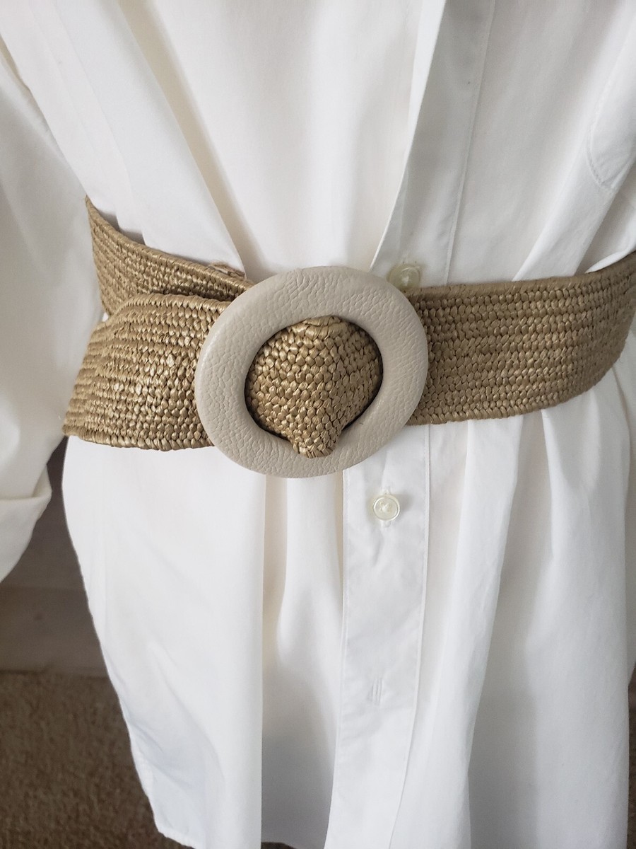 Manacoa Belt Woven/Leather Stretch Belt Made In COLOMBIA SZ 