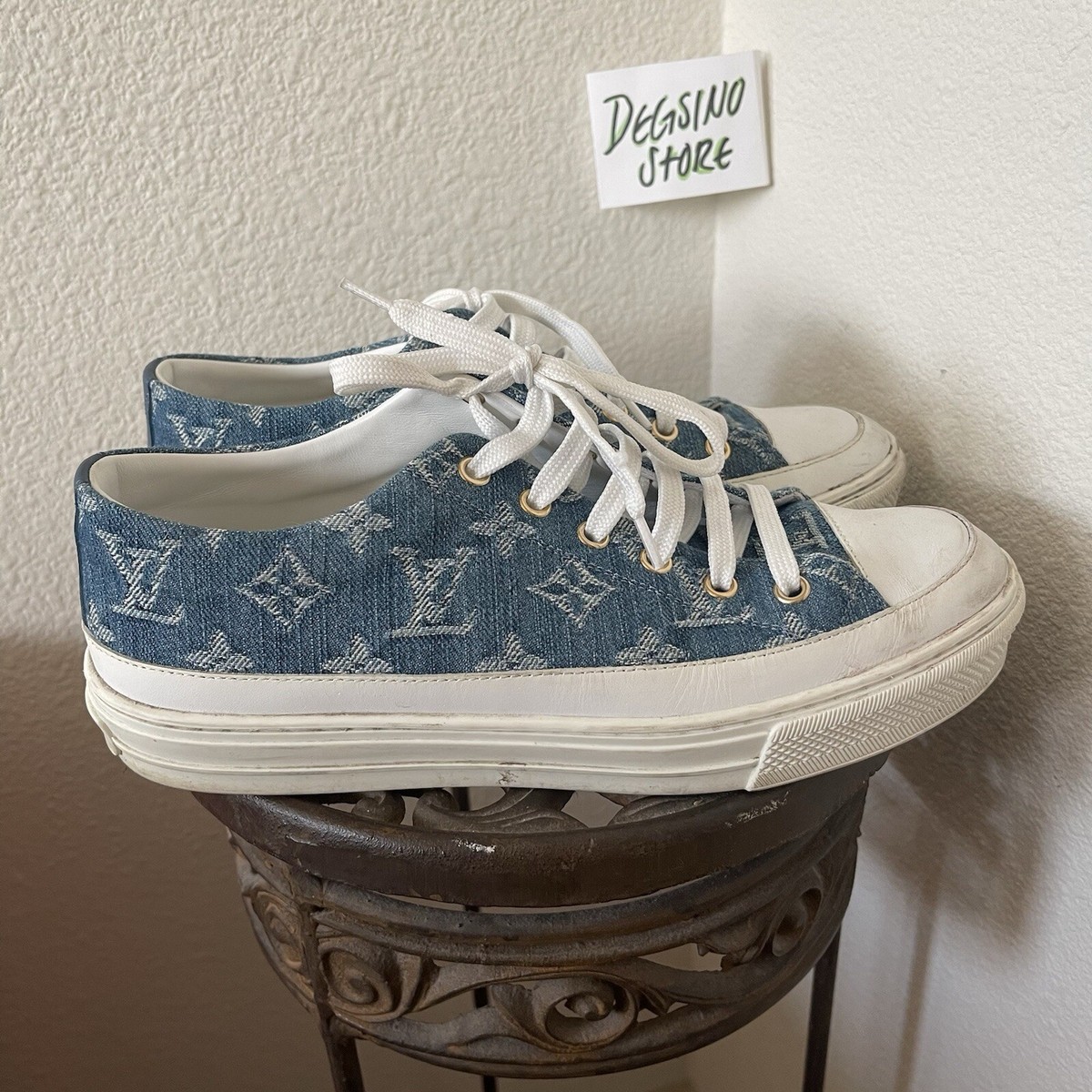 LOUIS VUITTON LV Stellar Low Top Denim Blue Lace Front Sneaker | eBay