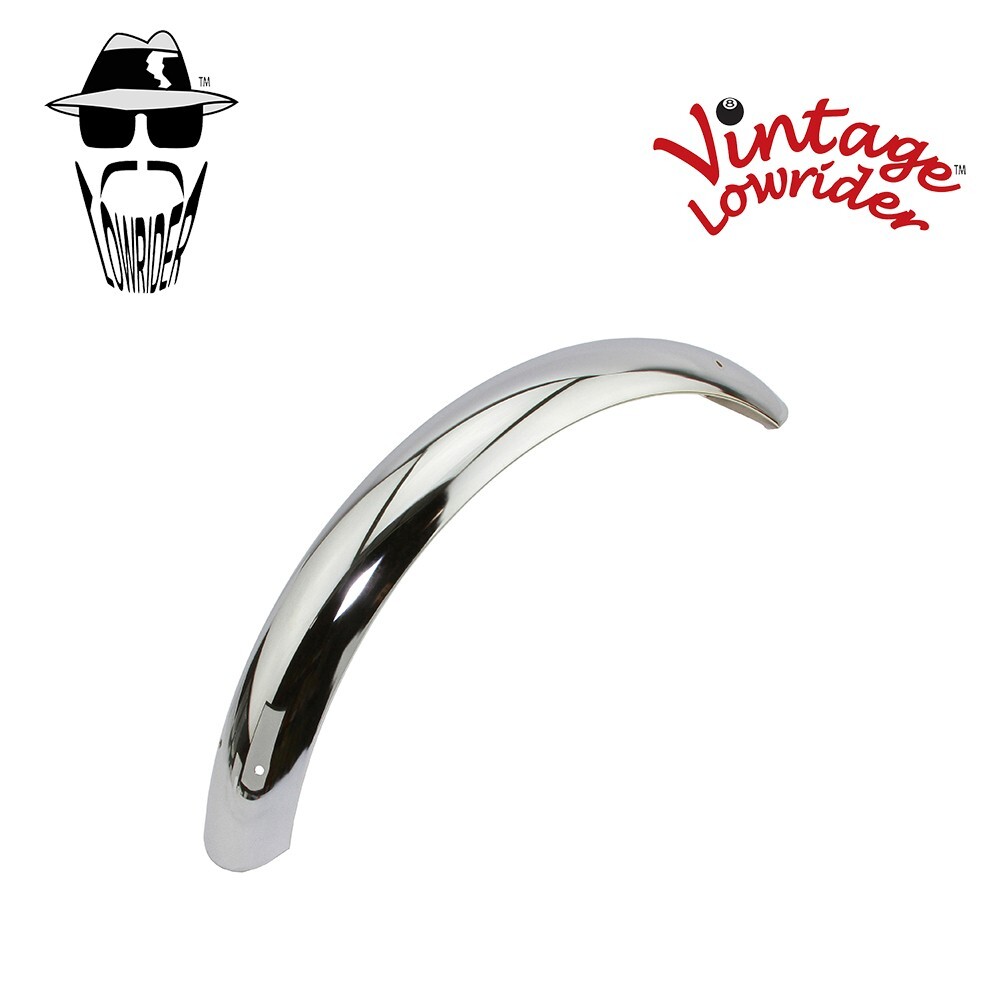 VINTAGE LOWRIDER 20" CLASSIC ADJUSTABLE REPLACEMENT FRONT BICYCLE CHROME FENDER.