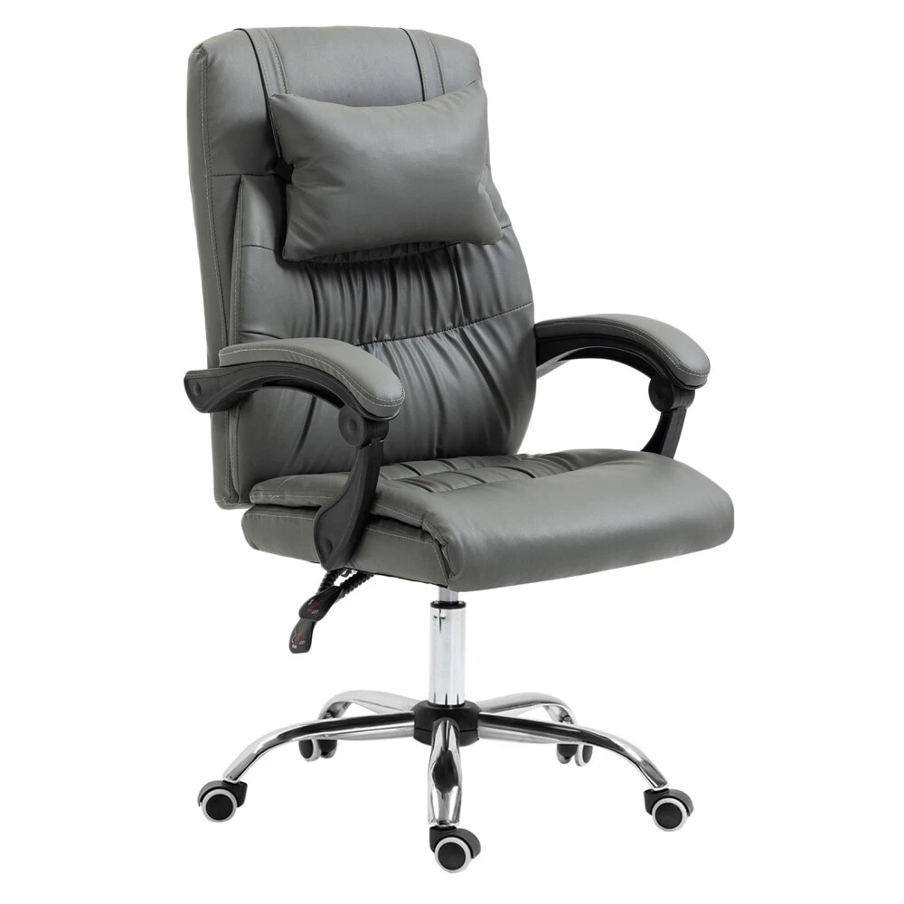 Grey leather office sale chair