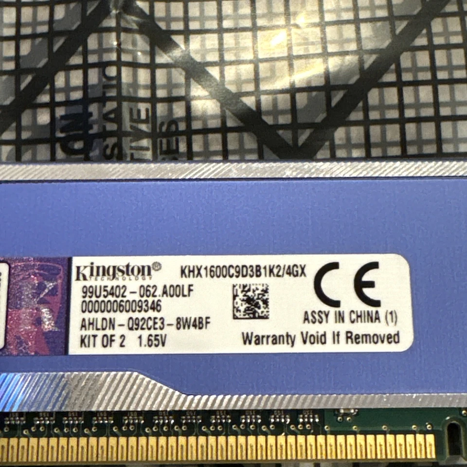4GB (2x2GB) DDR3-1600 HyperX Blu. gaming memory KHX1600C9D3B1k2/4GX - Image 3 of 4