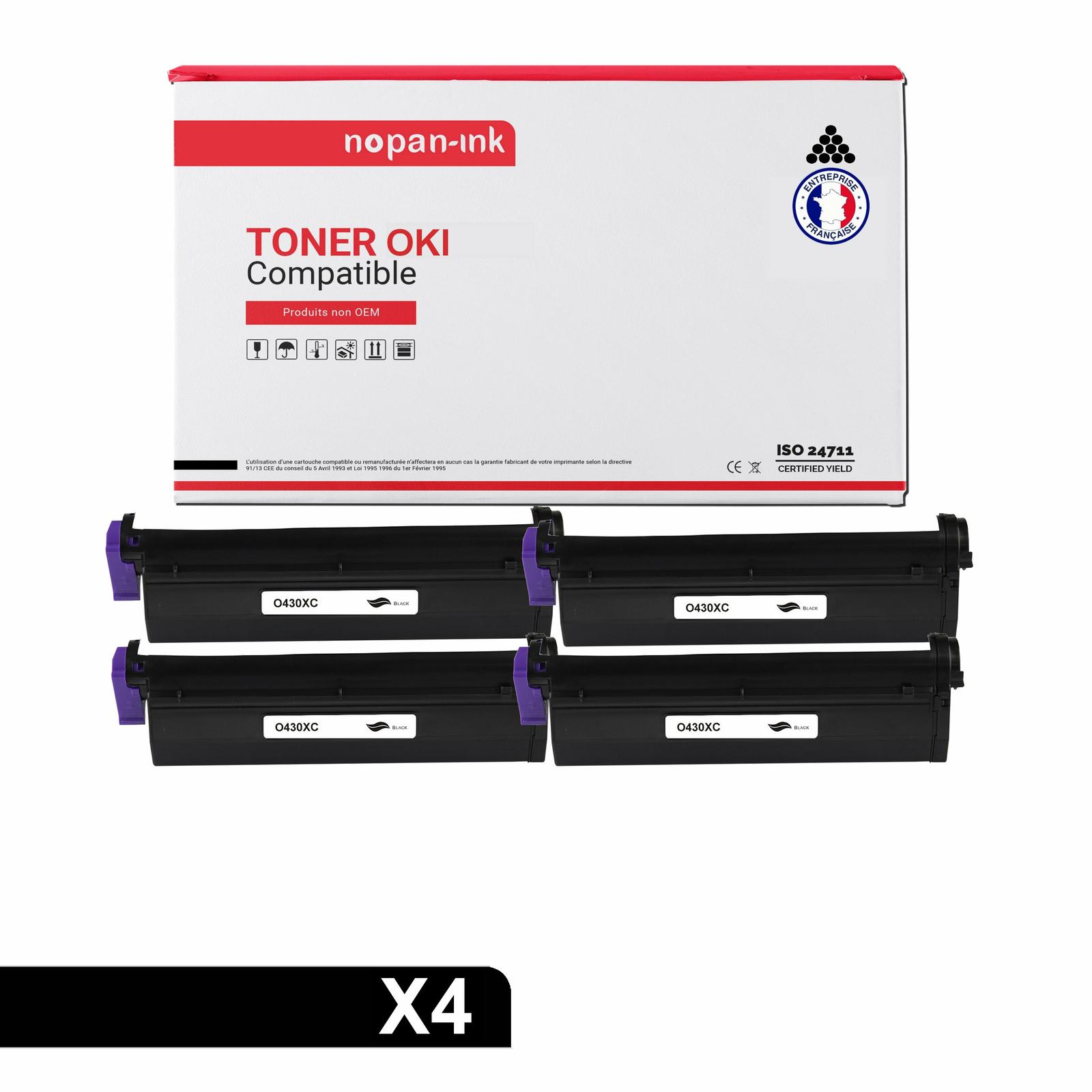 Toner Noir Haute Capacité 43979202 Compatible OKI pour Rendu Net